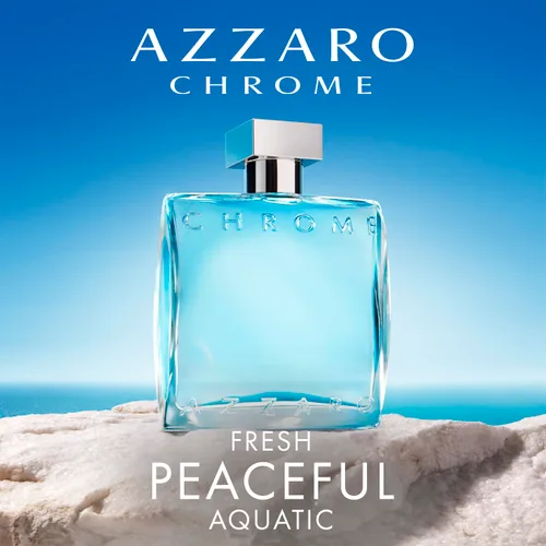 Miniatura 3 de Azzaro Eau de Toilette cromado, colonia acuática fresca para hombre, fragancia cítrica, amaderada y almizclada, notas frescas de bergamota, uso