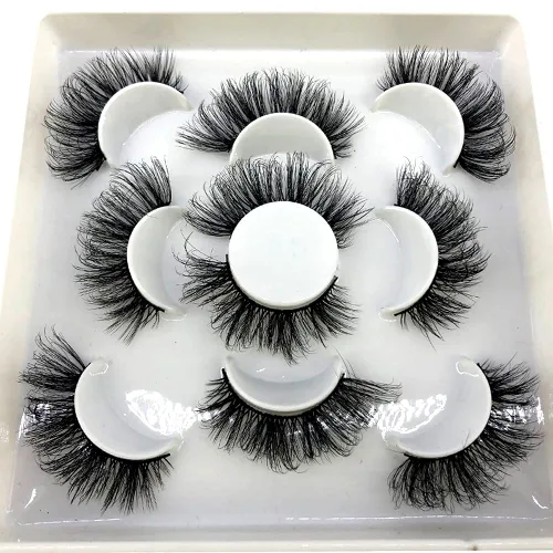 Miniatura 23 de 5 pares de pestañas postizas de visón 3D de 0.98 pulgadas a granel, con caja personalizada, pestañas postizas naturales finas al por mayor (ML-07)