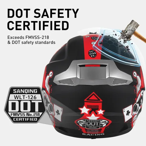 Miniatura 2 de SPARK DOT Certified Youth Motocross Helmet Kids Dirt Bike Helmets - Full Face, Lightweight & Breathable for Off-Road E-Bike BMX MX ATV