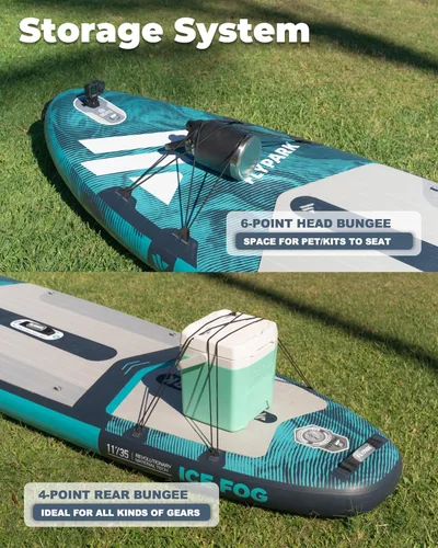 Miniatura 5 de Flypark 10'8/11'x35'' Fishing&Family Stable Inflatable Paddle Boards, Extra Wide SUP Paddleboard Inflatable, 430lb/3 People, Stand Up Paddle Board