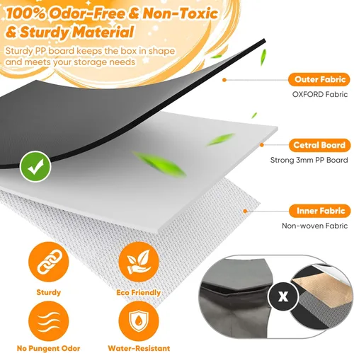 Miniatura 3 de Mabahoo Caja de Juguetes Extra Grande, Organizador de Almacenamiento Plegable con Tapas, Caja de Juguetes de Animales Lindos para Niños y Niñas
