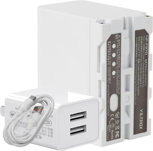 Miniatura 5 de VILTROX NP-F970 Batería 7.4V 6600mAh 48.84Wh, NP F970 Batería para videocámara para luz de anillo y luz de video (paquete de 1)
