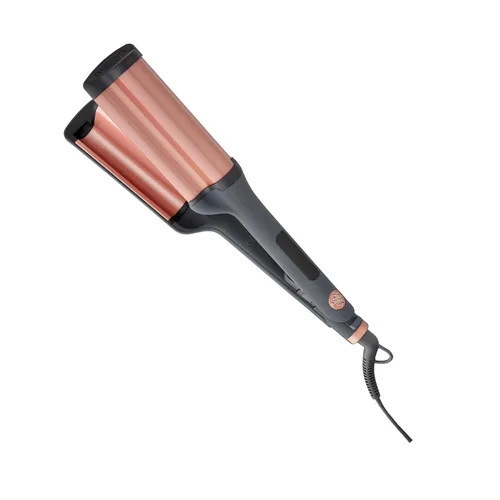 Hairitage Plancha Rizadora de 3 Barriles para Ondas y Rizos de Playa - Plancha Onduladora de Cerámica y Turmalina - Ondulador de Cabello para Ondas