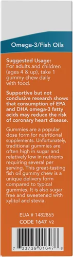 Miniatura 2 de Now Supplements, Omega-3 aceite de pescado masticable, sabor a maracuyá, 36 gomas masticables