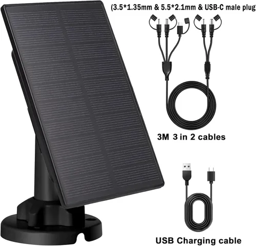 Miniatura 3 de Panel solar de cámara de sendero, mini cargador de batería solar DC 12V/1A 6V/1.5A batería de litio recargable incorporada de 5000 mAh, accesorio