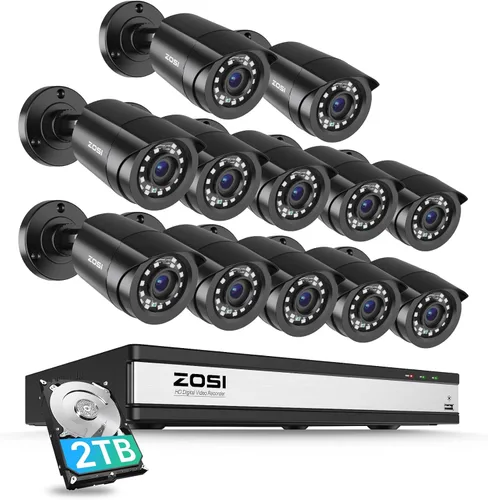 Miniatura 12 de ZOSI - Sistema de cámaras de seguridad CCTV 1080P para exteriores e interiores, híbrido 4 en 1 HD TVI/CVI/AHD/CVBS, cámaras de seguridad