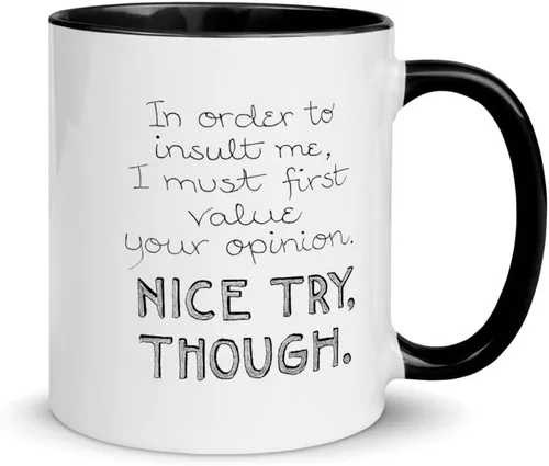 Miniatura 11 de Mary Engelbreit Taza de café divertida, taza de la batalla de ingenios, taza sarcástica con frase, bonita y novedosa, taza de café divertida, regalo