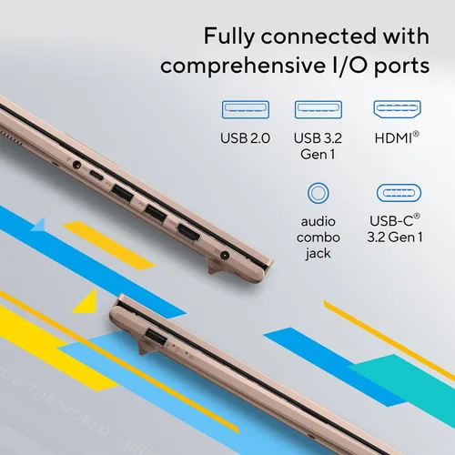 Miniatura 7 de Laptop ASUS Vivobook 15, pantalla táctil FHD de 15.6”, Intel Core i5-1334U, gráficos Intel Iris Xe, memoria de 16 GB, SSD de 512 GB, Champagne