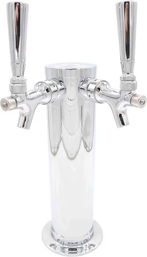 Miniatura 13 de K&B - Torre Kegerator de cerveza de doble grifo de 3 pulgadas, personalizable (grifo cromado, mango de grifo de acero inoxidable)