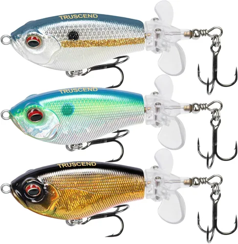 TRUSCEND PoPobait con ganchos BKK, señuelos de pesca para lubina, lucio, lucio, perca almizclada, señuelo flotante para agua dulce o salada,