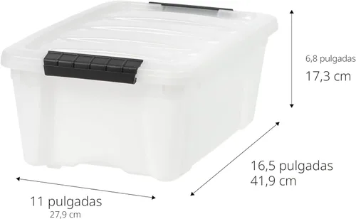 Miniatura 2 de IRIS Contenedores de almacenamiento de plástico apilables de 13 cuartos de galón con tapas, paquete de 6 unidades, sin BPA, fabricados en Estados