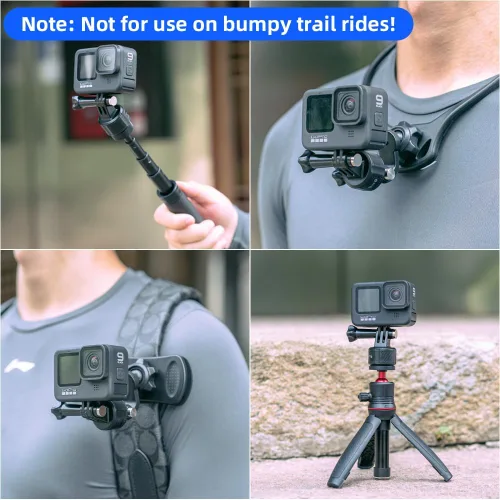 Miniatura 6 de Kit de montaje de base de liberación rápida para GoPro, succión magnética y adaptador de bloqueo giratorio compatible con GoPro Hero 13 12 11 10 9 8