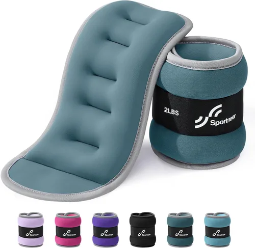 Sportneer Pesas de tobillo para muñeca, par de pesas de 1/2/4/6/10 libras para hombres, mujeres, niños, entrenamiento de fuerza, juego de pesas de