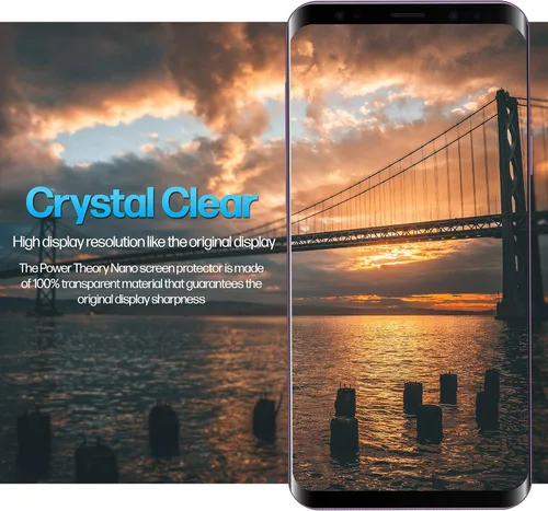 Miniatura 5 de Power Theory Protector de pantalla diseñado para Samsung Galaxy S9 PLUS (no de vidrio), kit de fácil instalación, compatible con fundas, cubierta