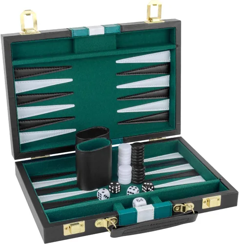 Miniatura 15 de Backgammon - Juego de 2 jugadores clásico de backgammon para adultos, juego de mesa con funda de piel sintética, portátil y juego de backgammon