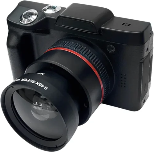 Cámara digital de 1080p para fotografía, mini cámara de vlogging con pantalla grande HD de 2.4 pulgadas, zoom digital de 16x, lente desmontable,