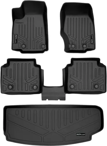 SMARTLINER Juego de alfombrillas de 2 filas y revestimiento de carga para todo tipo de clima, color negro para todo tipo de clima, compatible con