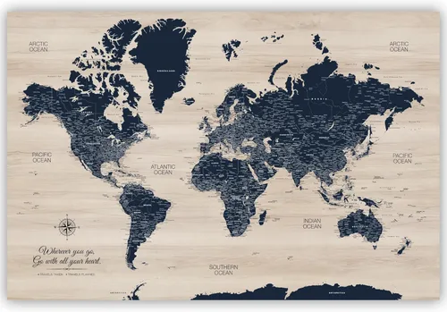HolyCowCanvas Mapa personalizado del mundo en lienzo, mapa del mundo del mundo, mapa del mundo, lugares para marcar, viajes en pista, regalo para