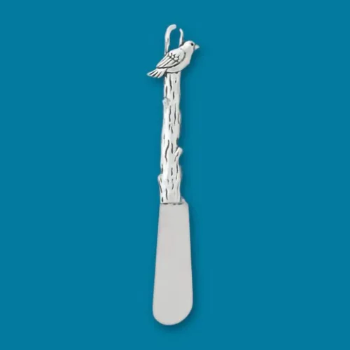 Miniatura 2 de Basic Spirit Bird on Branch - Cuchillo para paté, 4.5 pulgadas de largo, mango de peltre con hoja de acero inoxidable, colección de mesa sin plomo