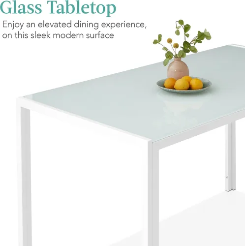 Miniatura 3 de Best Choice Products 7 piezas Juego de comedor de vidrio, muebles modernos de mesa de cocina para comedor, dinette, ahorro de espacio compacto