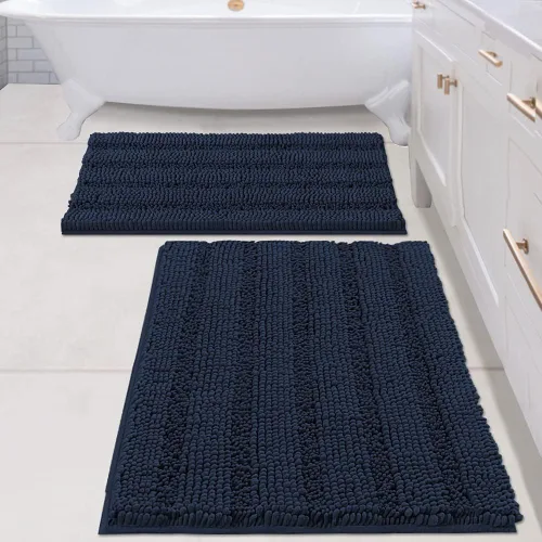 Miniatura 98 de H.VERSAILTEX - Alfombras de baño, juego de 2 piezas, alfombra de contorno para baño, juego de alfombras para inodoro, alfombra antideslizante