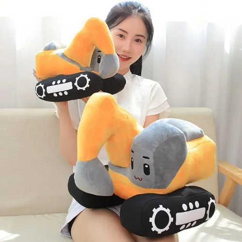Miniatura 3 de YUDONG Juguete de peluche de excavadora, juguete de construcción suave de 10 pulgadas, para cumpleaños de niños, Navidad, regalos de fiesta