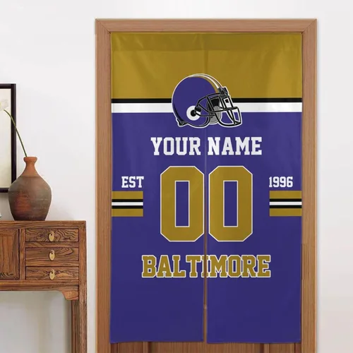 Baltimore - Cortinas para puerta, panel de cortina personalizado con número de nombre, cortina japonesa personalizada para dormitorio, divisor de