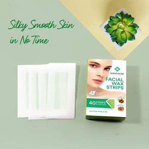 Miniatura 5 de ShineMore Tiras de Cera Facial para Depilación - Hipoalergénica para Todos los Tipos de Piel - Suave y de Acción Rápida para Rostro, Cejas, Labio
