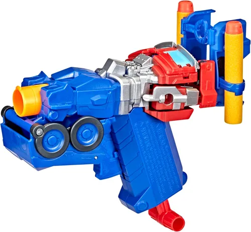 Transformers Películas de Rise of the Beasts 2 en 1 Optimus Prime Blaster de juguetes con tecnología Nerf para edades de 6 años en adelante, 7