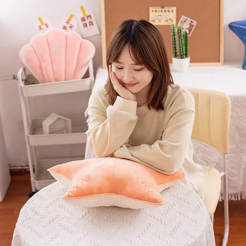 Miniatura 6 de Cojín de felpa con diseño de estrella de mar para automóvil, mesita de noche, sofá, muebles para el hogar, dormitorio, oficina