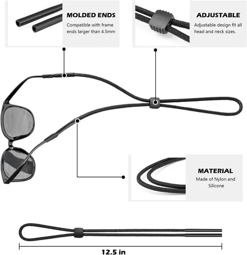 Miniatura 2 de KECHIO Correa de soporte de gafas deportivas (3 piezas) - Correa de gafas de sol para hombres, mujeres y niños