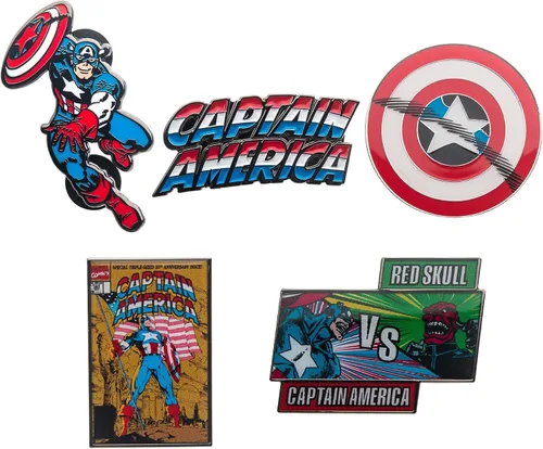 Miniatura 26 de Marvel Studios: The Falcon y The Winter Soldier - Juego de 5 pines de solapa con base de metal y esmalte con caja circular de 6.3 pulgadas