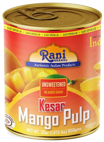 Miniatura 19 de Puré de pulpa de mango Rani (hace batidos de mango Lassi) Alphonso endulzado 30 onzas (1.875 libras) 29.98 oz ~ Kosher Todo natural Sin OMG