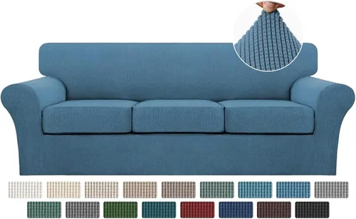Miniatura 55 de Turquoize 2 fundas para sillas de sala de estar, funda de sofá con fundas de cojín individuales, funda de muebles para sillas (silla, beige biscotti)