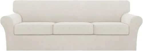 Miniatura 90 de Turquoize 2 fundas para sillas de sala de estar, funda de sofá con fundas de cojín individuales, funda de muebles para sillas (silla, beige biscotti)