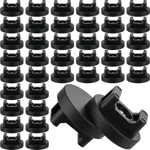 Miniatura 20 de Yookeer 15 piezas de base magnética de montaje de brida con cremallera, clips magnéticos negros para cables, base de gestión de bridas de cables