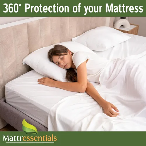Miniatura 8 de Protector de colchón completo con cremallera (5 a 7 pulgadas de profundidad), funda de colchón impermeable para chinches de cama, funda