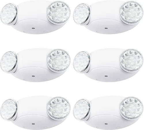 Miniatura 10 de LIT-PaTH Accesorios de iluminación LED de emergencia con 2 cabezales LED de ojo de insectos y baterías de respaldo, luz de salida estándar de EE.