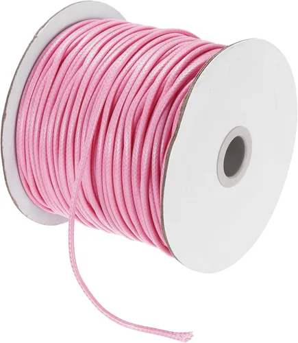 Miniatura 35 de MECCANIXITY Cordón encerado de poliéster encerado de 0.020 in, cuerda de cera de 175 yardas para hacer pulseras, collares, cuentas, joyería y Negro