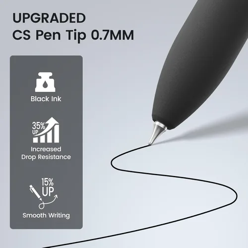 Miniatura 3 de 16 bolígrafos de gel negros - 0.7mm de punta media, bolígrafos de tinta negra Escritura suave - Bolígrafo retráctil de secado rápido para hombres
