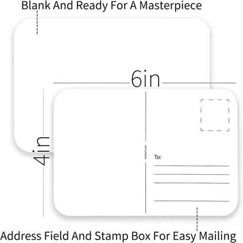 Miniatura 3 de Funto Postales de papel de acuarela en blanco, 50 tarjetas, 4 x 6, 140 libras/300 gsm, papel de arte pesado sin ácidos para notas de agradecimiento