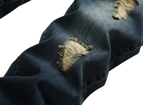 Miniatura 4 de Jeans casuales ajustados con agujeros rasgados para hombre