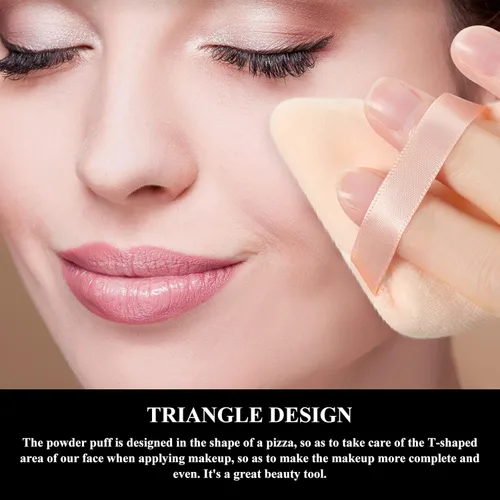 Miniatura 5 de Maitys 12 piezas de polvo triángulo para maquillaje facial, cosmético suelto, terciopelo suave, lavable, reutilizable, esponja de base de maquillaje
