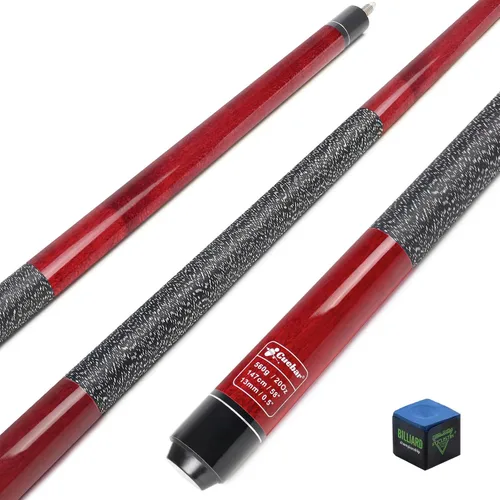 Miniatura 13 de Palo de billar para adultos - Taco de billar de arce de 2 piezas de 58 pulgadas con punta de 13 mm y empuñadura de lino - Elija entre 8 colores y 4