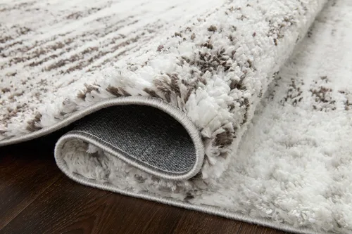 Miniatura 4 de Loloi Bliss Shag Collection BLS-07 - Alfombra decorativa gris y crema, 2'-3" x 4'-0