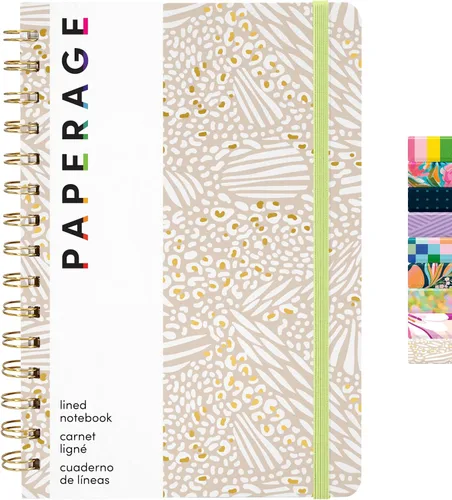 Miniatura 9 de PAPERAGE Cuaderno de espiral rayado, (azul marino, verde oliva, kraft), paquete de 3, 160 páginas, tamaño mediano de 5.5 x 8 pulgadas, papel grueso