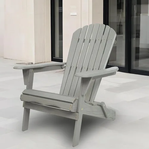 Miniatura 7 de Wood Lounge Patio Chair for Garden Outdoor Wooden Folding Embossed Adirondack Chair Set of 2 Solid Cedar Wood Lounge Patio Chair with Wood Grain