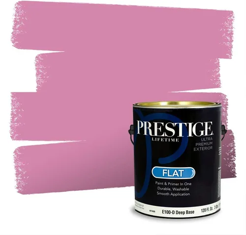 Miniatura 440 de Prestige Paints Pintura exterior e imprimación en uno, 1 galón, plano, coincidencia comparable de Valspar* Amber Rose*