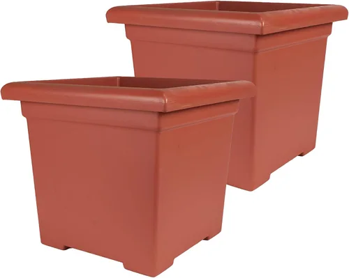 Miniatura 13 de The HC Companies Maceta cuadrada Accent con drenaje – Macetas clásicas para plantas de exterior y plantas de interior – Maceta cuadrada ligera