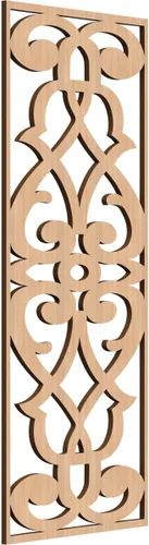 Miniatura 129 de 9 3/8"W x 24 3/8"H x 1/4"T Bellaire Decorativos Paneles de pared de madera calado, abedul